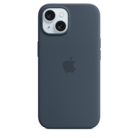 iPhone 15 Silikon Case mit MagSafe – Sturmblau