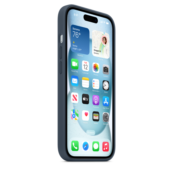 Sie sehen das Produktbild 07 von iPhone 15 Silikon Case mit MagSafe – Sturmblau iPhone 15 Silikon Case mit MagSafe – Sturmblau