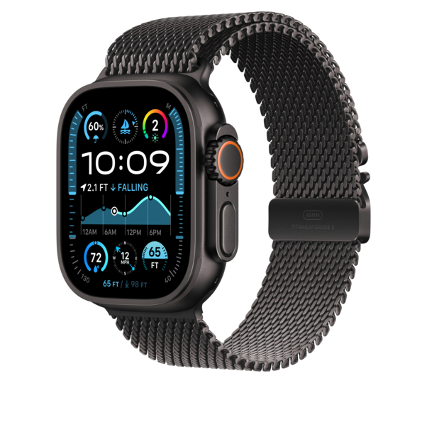 Sie sehen das Produktbild 02 von 49 mm Milanaise Armband Titan Schwarz – L 49 mm Milanaise Armband Titan Schwarz – L