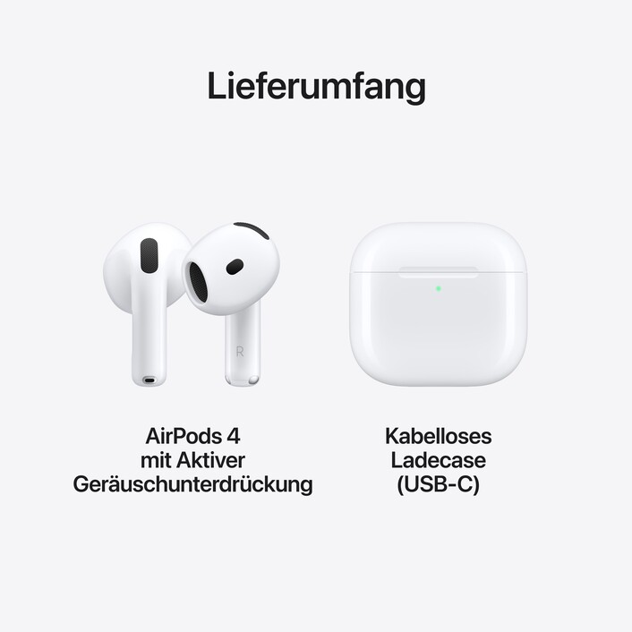 AirPods 4 mit Aktiver Geräusch­unter­drückung
