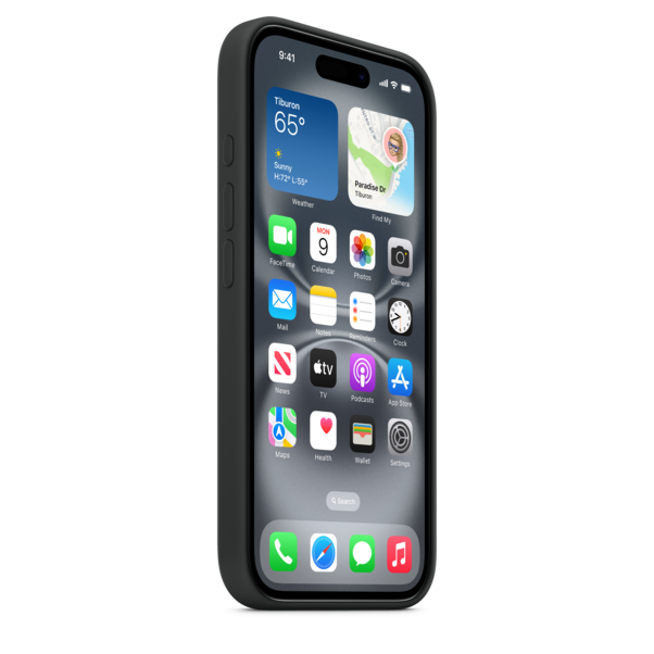 Sie sehen das Produktbild 05 von iPhone 16 Silikon Case mit MagSafe – Schwarz iPhone 16 Silikon Case mit MagSafe – Schwarz