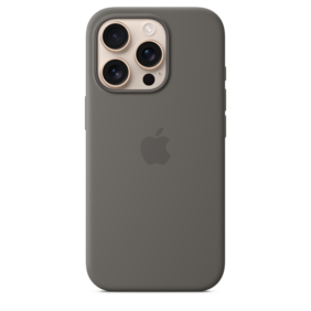 iPhone 16 Pro Silikon Case mit MagSafe – Steingrau