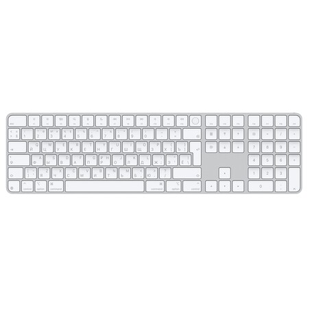 Magic Keyboard mit Touch ID und Ziffern­block für Mac Modelle mit Apple Chip Chip – Russisch – Weiße Tasten