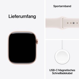 Apple Watch Series 11 GPS, 46 mm Aluminiumgehäuse Roségold, Sportarmband Blassrosa - M/L