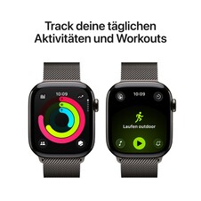 Apple Watch Series 11 GPS + Cellular, 42 mm Titangehäuse Schiefer, Milanaise Armband Schiefer