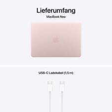 13" MacBook Neo: Apple A18 Pro Chip mit 6‑core CPU und 5‑core GPU, Magic Keyboard, 256 GB SSD - Rosa