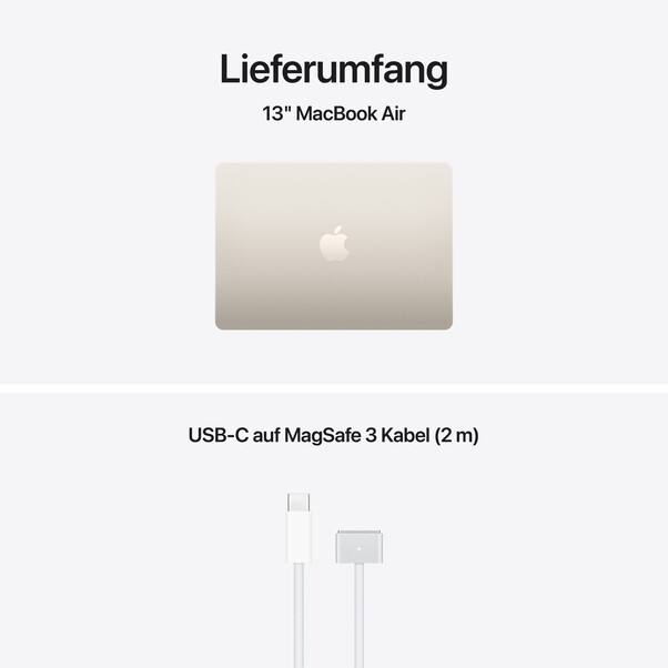 Sie sehen das Produktbild 09 von 13" MacBook Air: Apple M5 Chip mit 10‑Core CPU und 8‑Core GPU, 512 GB SSD - Polarstern 13" MacBook Air: Apple M5 Chip mit 10‑Core CPU und 8‑Core GPU, 512 GB SSD - Polarstern