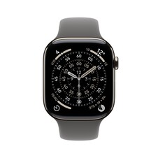 Apple Watch Series 11 GPS + Cellular, 46 mm Titangehäuse Natur, Sportarmband Steingrau - M/L