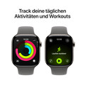 Apple Watch Series 11 GPS + Cellular, 46 mm Titangehäuse Natur, Sportarmband Steingrau - M/L