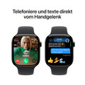 Apple Watch Series 10 GPS, 46 mm Aluminiumgehäuse Diamantschwarz, Sportarmband Schwarz ­− S/M
