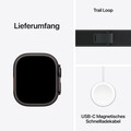 Apple Watch Ultra 2 GPS + Cellular, 49 mm Titangehäuse Schwarz, Trail Loop Schwarz – S/M
