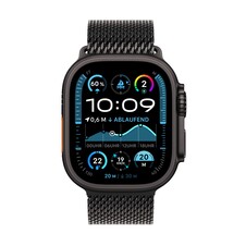Sie sehen das Produktbild 02 von Apple Watch Ultra 2 GPS + Cellular, 49 mm Titangehäuse Schwarz, Milanaise Armband Titan Schwarz – S Apple Watch Ultra 2 GPS + Cellular, 49 mm Titangehäuse Schwarz, Milanaise Armband Titan Schwarz – S