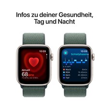 Apple Watch SE GPS, 44 mm Aluminiumgehäuse Polarstern, Sport Loop Seegrün