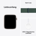 Apple Watch SE GPS, 44 mm Aluminiumgehäuse Polarstern, Sport Loop Seegrün