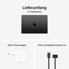 14" MacBook Pro: Apple M4 Chip mit 10‑Core CPU und 10‑Core GPU, 512 GB SSD - Space Schwarz