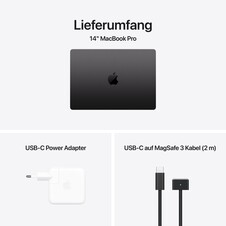 14" MacBook Pro: Apple M4 Chip mit 10‑Core CPU und 10‑Core GPU, 512 GB SSD - Space Schwarz