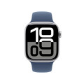 Sie sehen das Produktbild 02 von Apple Watch Series 10 GPS + Cellular, 42 mm Aluminiumgehäuse Silber, Sportarmband Denim −M/L Apple Watch Series 10 GPS + Cellular, 42 mm Aluminiumgehäuse Silber, Sportarmband Denim −M/L