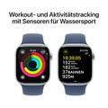 Sie sehen das Produktbild 04 von Apple Watch Series 10 GPS + Cellular, 42 mm Aluminiumgehäuse Silber, Sportarmband Denim −M/L Apple Watch Series 10 GPS + Cellular, 42 mm Aluminiumgehäuse Silber, Sportarmband Denim −M/L