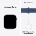 Sie sehen das Produktbild 09 von Apple Watch Series 10 GPS + Cellular, 42 mm Aluminiumgehäuse Silber, Sportarmband Denim −M/L Apple Watch Series 10 GPS + Cellular, 42 mm Aluminiumgehäuse Silber, Sportarmband Denim −M/L