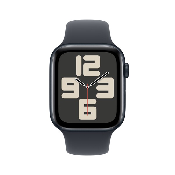 Apple Watch SE GPS + Cellular, 44 mm Aluminiumgehäuse Mitternacht, Sportarmband Mitternacht – M/L