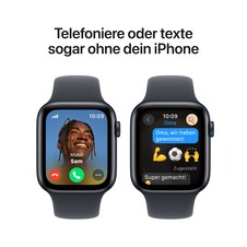 Apple Watch SE GPS + Cellular, 44 mm Aluminiumgehäuse Mitternacht, Sportarmband Mitternacht – M/L