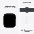 Apple Watch SE GPS + Cellular, 44 mm Aluminiumgehäuse Mitternacht, Sportarmband Mitternacht – M/L