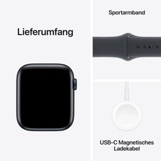 Apple Watch SE GPS + Cellular, 44 mm Aluminiumgehäuse Mitternacht, Sportarmband Mitternacht – M/L