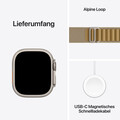 Apple Watch Ultra 2 GPS + Cellular, 49 mm Titangehäuse Natur, Alpine Loop Mandel – Small