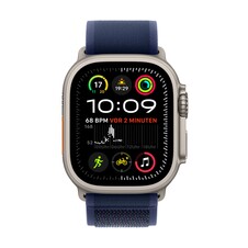 Apple Watch Ultra 2 GPS + Cellular, 49 mm Titangehäuse Natur, Trail Loop Blau – M/L