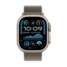 Apple Watch Ultra 2 GPS + Cellular, 49 mm Titangehäuse Natur, Milanaise Armband Titan Natur – M