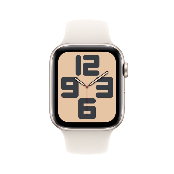 Apple Watch SE GPS, 44 mm Aluminiumgehäuse Polarstern, Sportarmband Polarstern – M/L