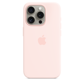 iPhone 15 Pro Silikon Case mit MagSafe – Hellrosa
