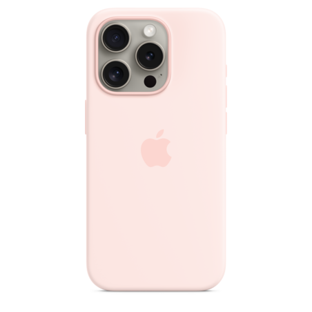 Sie sehen das Produktbild 01 von iPhone 15 Pro Silikon Case mit MagSafe – Hellrosa iPhone 15 Pro Silikon Case mit MagSafe – Hellrosa