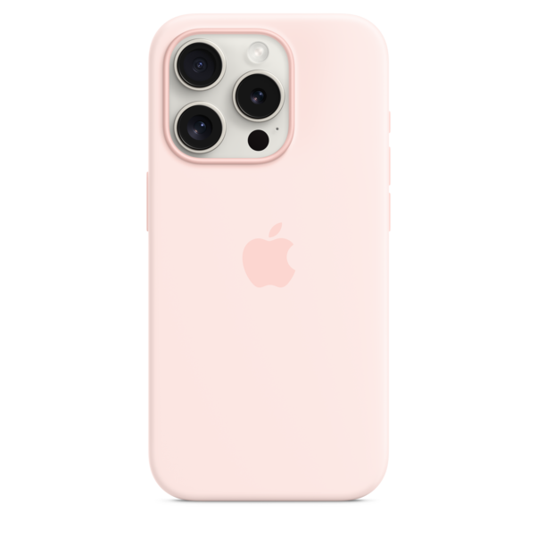 Sie sehen das Produktbild 03 von iPhone 15 Pro Silikon Case mit MagSafe – Hellrosa iPhone 15 Pro Silikon Case mit MagSafe – Hellrosa