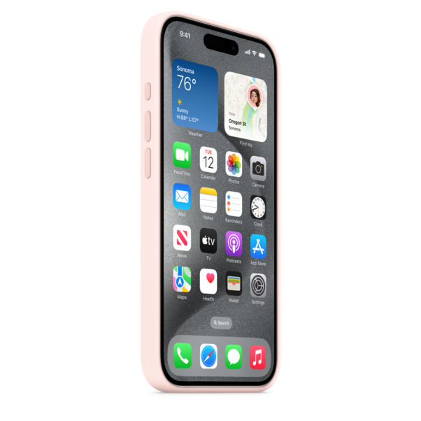 Sie sehen das Produktbild 06 von iPhone 15 Pro Silikon Case mit MagSafe – Hellrosa iPhone 15 Pro Silikon Case mit MagSafe – Hellrosa