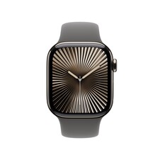 Sie sehen das Produktbild 02 von Apple Watch Series 10 GPS + Cellular, 42 mm Titangehäuse Natur, Sportarmband Steingrau − M/L Apple Watch Series 10 GPS + Cellular, 42 mm Titangehäuse Natur, Sportarmband Steingrau − M/L