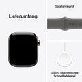 Sie sehen das Produktbild 09 von Apple Watch Series 10 GPS + Cellular, 42 mm Titangehäuse Natur, Sportarmband Steingrau − M/L Apple Watch Series 10 GPS + Cellular, 42 mm Titangehäuse Natur, Sportarmband Steingrau − M/L