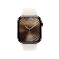 Sie sehen das Produktbild 02 von Apple Watch Series 10 GPS + Cellular, 42 mm Titangehäuse Gold, Sportarmband Polarstern − M/L Apple Watch Series 10 GPS + Cellular, 42 mm Titangehäuse Gold, Sportarmband Polarstern − M/L
