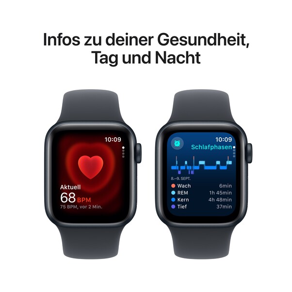 Sie sehen das Produktbild 05 von Apple Watch SE GPS, 40 mm Aluminiumgehäuse Mitternacht, Sportarmband Mitternacht – S/M Apple Watch SE GPS, 40 mm Aluminiumgehäuse Mitternacht, Sportarmband Mitternacht – S/M