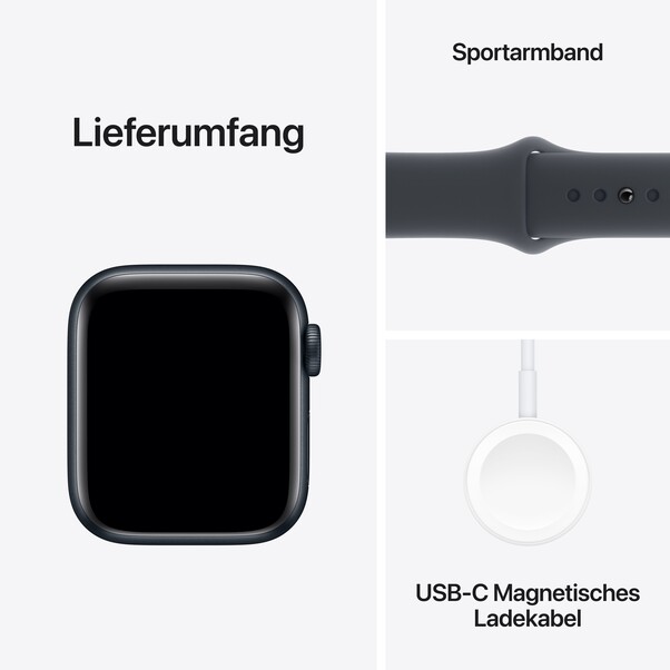 Sie sehen das Produktbild 07 von Apple Watch SE GPS, 40 mm Aluminiumgehäuse Mitternacht, Sportarmband Mitternacht – S/M Apple Watch SE GPS, 40 mm Aluminiumgehäuse Mitternacht, Sportarmband Mitternacht – S/M