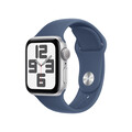 Apple Watch SE GPS, 40 mm Aluminiumgehäuse Silber, Sportarmband Denim ­− M/L
