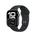 Sie sehen das Produktbild 01 von Apple Watch Series 10 GPS + Cellular, 42 mm Aluminiumgehäuse Diamantschwarz, Sportarmband Schwarz −M/L Apple Watch Series 10 GPS + Cellular, 42 mm Aluminiumgehäuse Diamantschwarz, Sportarmband Schwarz −M/L