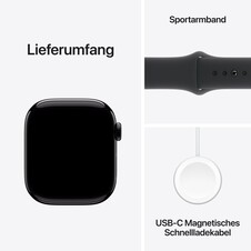 Sie sehen das Produktbild 09 von Apple Watch Series 10 GPS + Cellular, 42 mm Aluminiumgehäuse Diamantschwarz, Sportarmband Schwarz −M/L Apple Watch Series 10 GPS + Cellular, 42 mm Aluminiumgehäuse Diamantschwarz, Sportarmband Schwarz −M/L