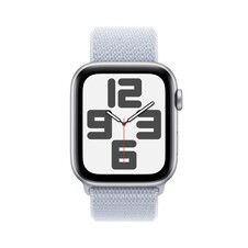 Apple Watch SE GPS, 44 mm Aluminiumgehäuse Silber, Sport Loop Blaue Wolke