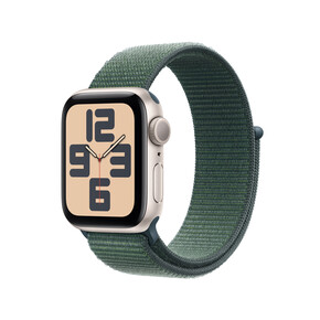 Apple Watch SE GPS, 40 mm Aluminiumgehäuse Polarstern, Sport Loop Seegrün