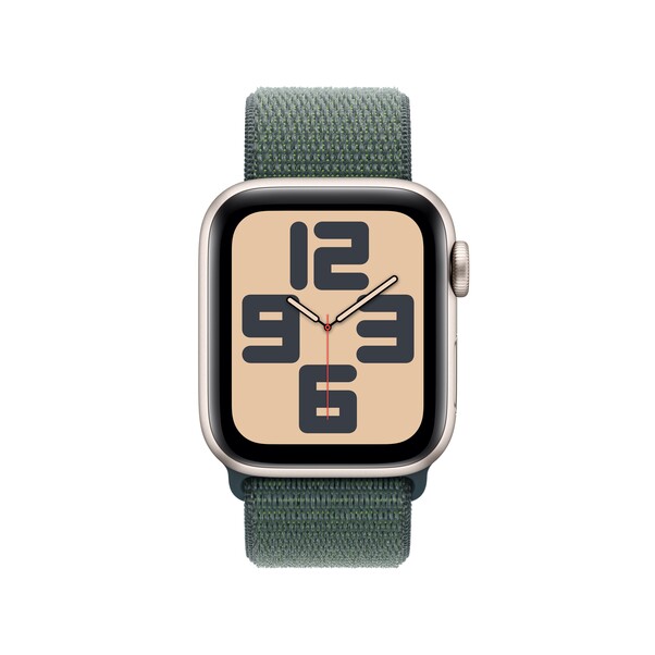 Sie sehen das Produktbild 02 von Apple Watch SE GPS, 40 mm Aluminiumgehäuse Polarstern, Sport Loop Seegrün Apple Watch SE GPS, 40 mm Aluminiumgehäuse Polarstern, Sport Loop Seegrün