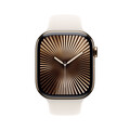 Sie sehen das Produktbild 02 von Apple Watch Series 10 GPS + Cellular, 46 mm Titangehäuse Gold, Sportarmband Polarstern − M/L Apple Watch Series 10 GPS + Cellular, 46 mm Titangehäuse Gold, Sportarmband Polarstern − M/L