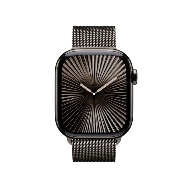Sie sehen das Produktbild 02 von Apple Watch Series 10 GPS + Cellular, 42 mm Titangehäuse Schiefer, Milanaise Armband Schiefer Apple Watch Series 10 GPS + Cellular, 42 mm Titangehäuse Schiefer, Milanaise Armband Schiefer