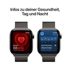 Sie sehen das Produktbild 05 von Apple Watch Series 10 GPS + Cellular, 42 mm Titangehäuse Schiefer, Milanaise Armband Schiefer Apple Watch Series 10 GPS + Cellular, 42 mm Titangehäuse Schiefer, Milanaise Armband Schiefer