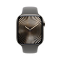 Sie sehen das Produktbild 02 von Apple Watch Series 10 GPS + Cellular, 46 mm Titangehäuse Natur, Sportarmband Steingrau − M/L Apple Watch Series 10 GPS + Cellular, 46 mm Titangehäuse Natur, Sportarmband Steingrau − M/L